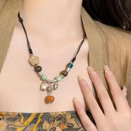 妙奕嘉民族古風(fēng)項鏈女士2025新款生日禮物女生吊墜首飾鎖骨鏈新中式高級 新中式國風(fēng)復古項鏈