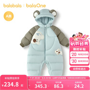 巴拉巴拉balaOne童裝兒童羽絨服連體衣2025冬裝哈衣爬服萌趣208425120204