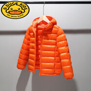 G.duck反季兒童輕薄羽絨棉服男童女童棉衣寶寶外套中大童棉襖童裝秋冬季 桔色 110 建議身高100-110cm年齡4-5歲