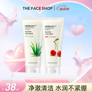 菲詩(shī)小鋪（THE FACE SHOP）洗面奶女溫和清潔干皮草本泡沫豐富潔面膏男七夕禮物 櫻桃+蘆薈潔面