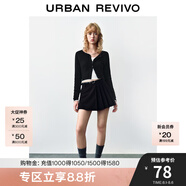 UR秋季新款女裝曠野美拉德百搭修身針織開衫UWB940014 黑色 S