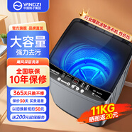 YANGZI揚子集團大容量波輪洗衣機全自動藍光智能預約強力風干自清潔宿舍家用洗衣機洗烘一體小型甩干機 11kg全自動【藍光升級+10年質(zhì)?！恐悄茱L干