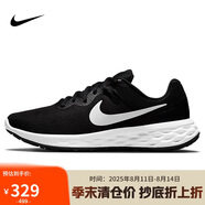 耐克NIKE跑步鞋男緩震透氣REVOLUTION 6運動鞋DC3728-003黑白41