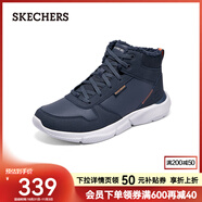 斯凱奇（Skechers）男鞋馬丁靴高幫保暖防寒雪地靴加絨男靴男士休閑鞋210788 海軍藍色/NVY 39.5