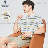 與狼共舞（DANCING WOLVES）翻領(lǐng)短袖T恤男2025夏季彈力清爽舒適POLO衫 本白803 M 170/88A
