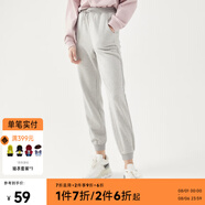 美特斯邦威休閑褲女秋季新款潮流寬松bf風(fēng)運(yùn)動(dòng)褲子收腳口束腳褲子 中花灰 L 165 72A