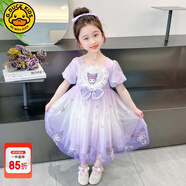 G. DUCKKIDS女童庫洛米蝴蝶結公主裙2024夏季新款洋氣時髦兒童裝女寶寶連衣裙 紫色 110
