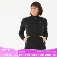 迪卡儂（DECATHLON）保暖戶(hù)外抓絨衣外套男女運動(dòng)寬松秋搖粒絨外套沖鋒衣內膽 女款-全拉鏈- 黑色 S