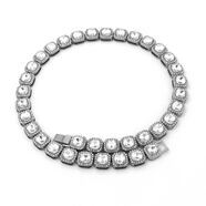 1m合金古巴項鏈時(shí)尚OL方塊冰糖滿(mǎn)鉆鏈cuban link歐美嘻哈Chain 銀色45CM（18inch）