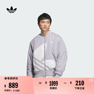 adidas情侶款復(fù)古寬松運(yùn)動立領(lǐng)夾棉外套男女阿迪達(dá)斯官方三葉草 榮耀灰 M