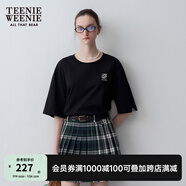 Teenie Weenie小熊女裝簡約夏季學(xué)院風(fēng)休閑印花圓領(lǐng)短袖T恤衫黑色 黑色 L (170)