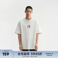 CHINISM  CH赤塵美式?jīng)龈兴俑啥绦鋞恤男士夏季潮流寬松休閑五分袖上衣 花灰色 L