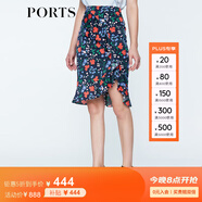 PORTS寶姿 新品 女裝優(yōu)雅不對稱魚尾半身裙LN8S020HPT037 丈青印花 M (6)