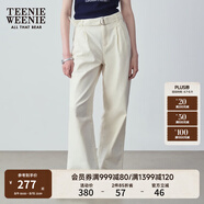Teenie Weenie小熊女裝春季簡(jiǎn)約休閑松弛闊腿褲長(cháng)褲時(shí)尚韓版寬松褲 白色 M (165)