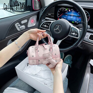 CALCULAT&KEENCK女包托特包波士頓包包女2025七夕高級感單肩斜挎包枕頭包 粉色