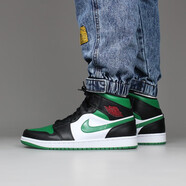 耐克（NIKE）【潮】Air Jordan aj1板鞋男女新款高幫休閑跑步運(yùn)動耐磨籃球鞋 554725/554724-067/黑綠腳趾 41