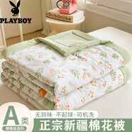花花公子（PLAYBOY）A類(lèi)新疆棉花被子兒童純棉夏涼被全棉空調(diào)被芯夏季單人薄被可機(jī)洗 清新綠意 150*200cm