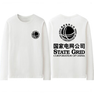 希詠熊NASA國(guó)家電網(wǎng)長(zhǎng)袖T恤男秋季純棉體恤可定制工作服2025新款衣服棉 長(zhǎng)袖白色4 均碼 100cm