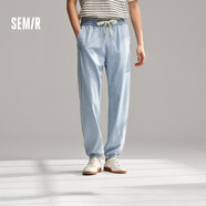 森馬牛仔褲男夏季涼感松緊腰束腳褲簡(jiǎn)約百搭長(cháng)褲109324124108