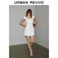 UR2025夏季新款女波嬉風(fēng)氣質(zhì)系帶打攬超短款連衣裙UWG750105 本白 M