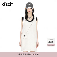 DZZIT【爆款補(bǔ)單】花包小香裙地素夏季新款粗花呢小香風(fēng)吊帶背心連衣裙 米白色（批次1、批次2） XS