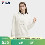 FILA 斐樂官方女子連帽衛(wèi)衣冬季新品時(shí)尚休閑針織衫舒適長袖上衣 鮮乳白-IV M