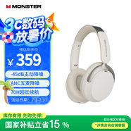 魔聲（MONSTER）Persona 3rd ANC主動降噪頭戴式藍牙耳機 無線金標音質(zhì)適用蘋果華為小米手機電腦白 云巖白