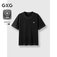 GXG男裝25夏季新品三色經(jīng)典做舊時(shí)尚簡(jiǎn)約刺繡 黑色 170/M