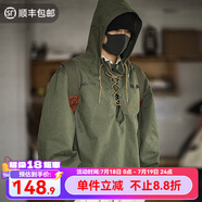馬登工裝 美式復(fù)古甲板服惡劣天氣短款輕戶外夾克外套男寬松連帽衛(wèi)衣 軍綠色 L
