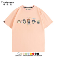 特登堡（TEDENGBAO）輕音少女KON動漫秋山澪平澤唯卡通Q版可愛短袖夏男純棉T恤上衣 粉色 均碼 110 適合身高110cm以內