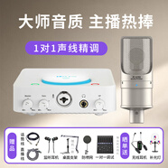 艾肯白色U Solo外置聲卡電腦手機通用主播直播錄音K歌麥克風(fēng)話(huà)筒聲卡設備套裝 U Solo+得勝K200