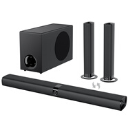 魅動(dòng)（meidong）條形音箱電視60W5.0藍(lán)牙條形音箱有線和無(wú)線回音壁工爆款 黑色【110W+2.1聲道】
