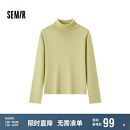 森馬（Semir）森柔毛衫|毛衣女基礎(chǔ)款高領(lǐng)緊身2024冬季純色套頭衫109724107011