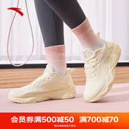 安踏牛奶糖女鞋有氧運(yùn)動鞋綜合訓(xùn)練鞋女夏季輕便減震健身鞋子女 淺米白-2 36.5 (230mm)