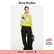 Acne Studios【七夕禮贈】× Moomin 男女同款 小肥肥動(dòng)漫印花圓領(lǐng)針織衫C60106 霓虹黃 M