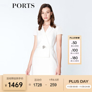 PORTS寶姿春夏女裝假兩件包臀連衣裙ALM8D180KWB008 奶白色-1 S (4)