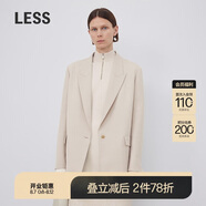 LESS2023年秋新款長(zhǎng)袖綿羊毛直筒西服2N9710580 092/鴿子灰 XL
