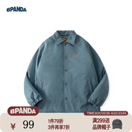 熊貓·本（ben.panda）棉服男潮牌翻領(lǐng)寬松休閑秋冬工裝棉衣多穿情侶外套 青碧藍(lán)（B款） L
