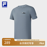 FILAFILA 斐樂(lè)官方男裝針織短袖衫2025夏季新款健身運(yùn)動(dòng)簡(jiǎn)約基礎(chǔ)白T恤 鐵漆藍(lán)-DB S 165/88A/S