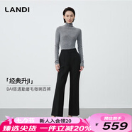 藍地休閑西裝褲女2025冬季新款商務(wù)休閑褲女高腰顯瘦直筒褲修身百搭 黑色 S