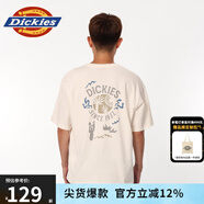 dickies純棉短袖T恤男夏季款寬松涼感半袖上衣美式體恤潮流男裝DK0A87DC 奶油色 L