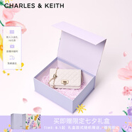 CHARLES&KEITH經(jīng)典菱格鏈條小方單肩斜挎包包女包生日禮物七夕禮物CK2-70160131 Cream奶白色 小包