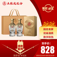 五糧液股份 金碧輝煌 鎏金版 濃香型白酒 52度500ml*2瓶 送禮宴飲