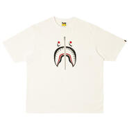 A BATHING APE男士鯊魚寬松短袖T恤白日常休閑百搭 white 均碼 |2XL