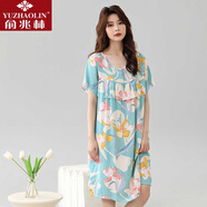 俞兆林高檔大碼連衣裙荷葉邊防凸點(diǎn)睡裙女款夏寬松媽媽棉綢家居棉綢睡衣 8號色(防凸點(diǎn)) 326款 2XL (建議80-120斤)