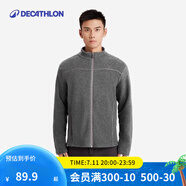 迪卡儂（DECATHLON）保暖戶外抓絨衣外套男女運(yùn)動(dòng)寬松秋搖粒絨外套沖鋒衣內(nèi)膽 男款-全拉鏈-深灰色 2XL