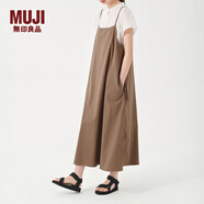 無印良品（MUJI） 女式 泡泡紗吊帶連衣裙 BC06CC3S 吊帶裙 裙子長裙 摩卡棕色 S-M