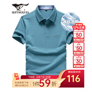 七匹狼短袖T恤男夏季商務(wù)保羅衫POLO冰爽抗菌翻領(lǐng)打底衫男裝冰絲涼感 灰藍(lán)色-5A抗菌冰爽透氣 XL (175)