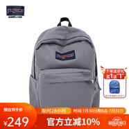 JANSPORT杰斯伯書(shū)包輕便雙肩包男女旅行包簡(jiǎn)約背包電腦包學(xué)生校園 4QUE7H6霧灰-側(cè)袋+隔層