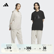 adidas情侶款加絨加厚直筒束腳運動(dòng)褲男女阿迪達斯官方輕運動(dòng) 礬土棕   M